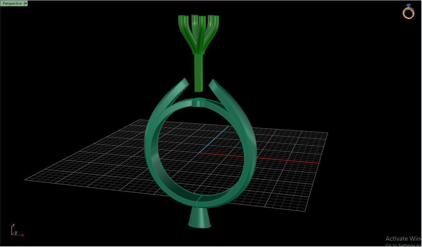 Ring M15 The luxury female ring with gem wedding 3D print model_15