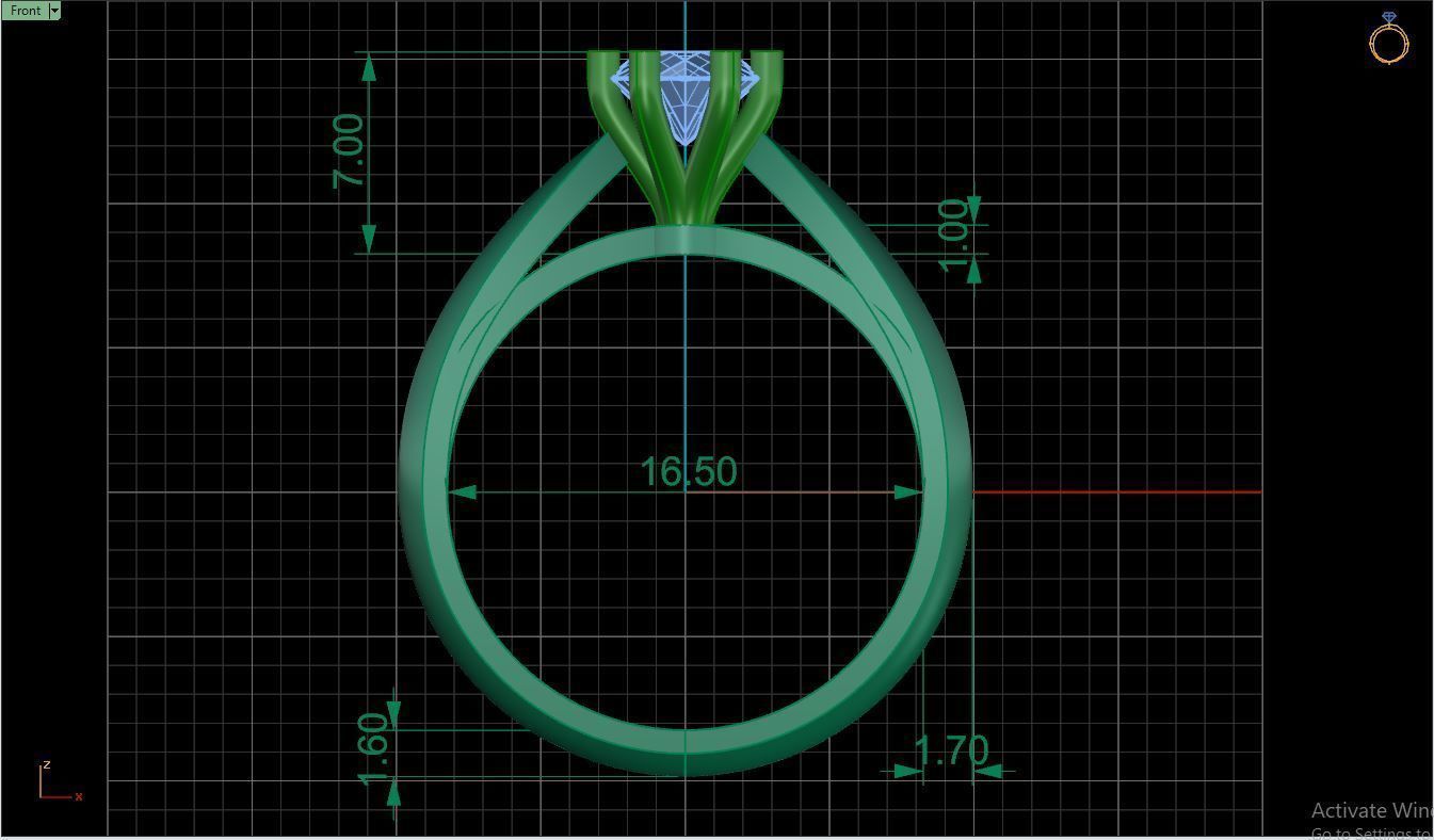 Ring M15 The luxury female ring with gem wedding 3D print model_10