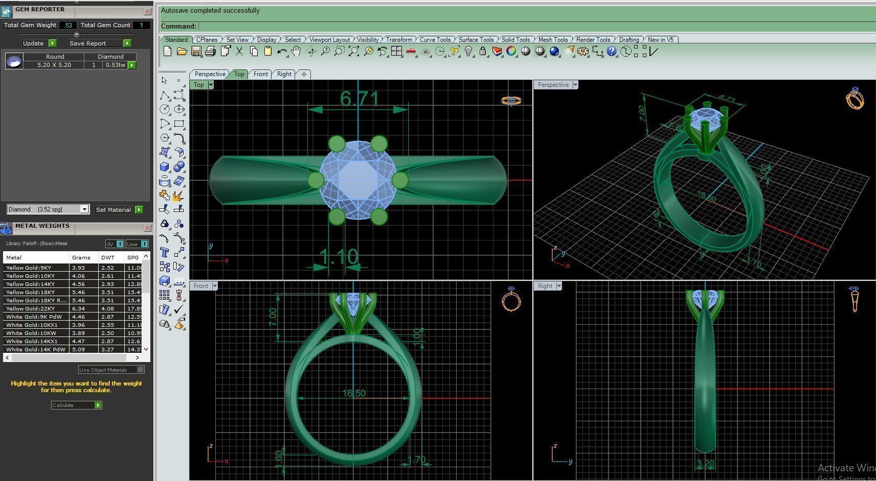 Ring M15 The luxury female ring with gem wedding 3D print model_9