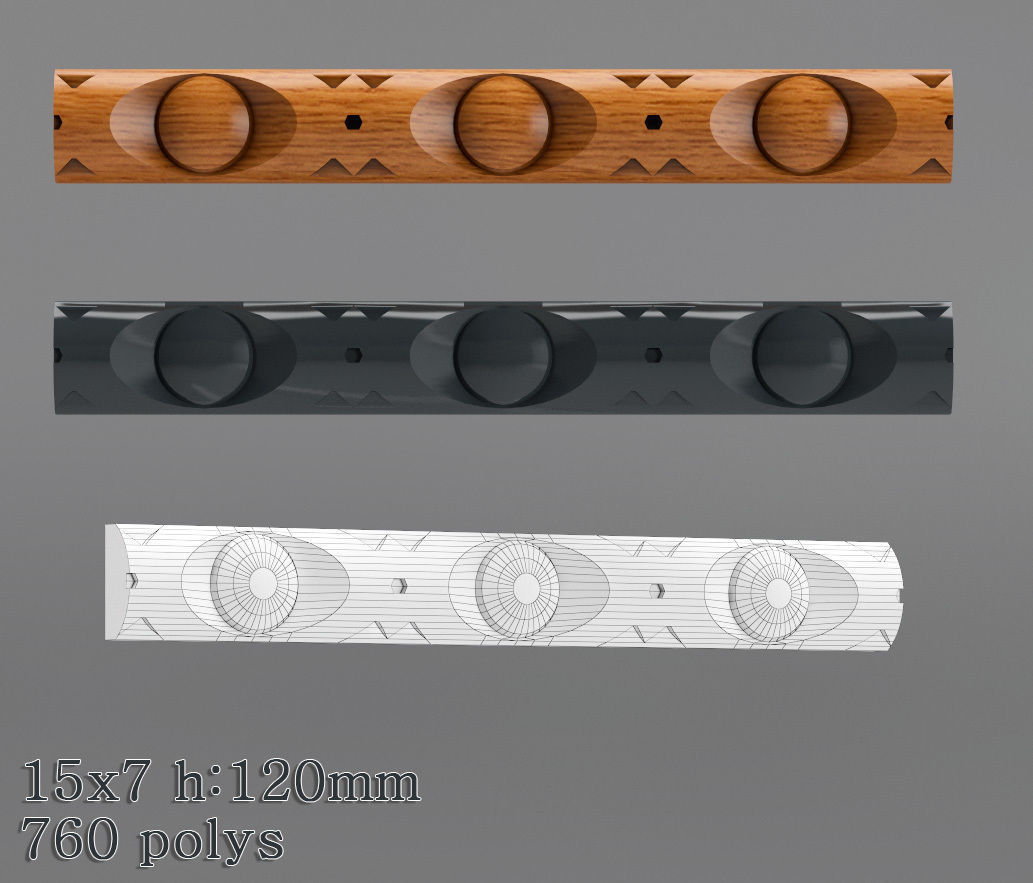 Decorative molding 9-17mm width set Free 3D model_16