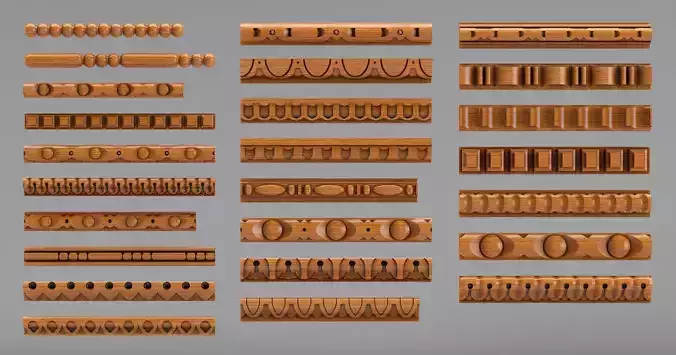 Decorative molding 9-17mm width set