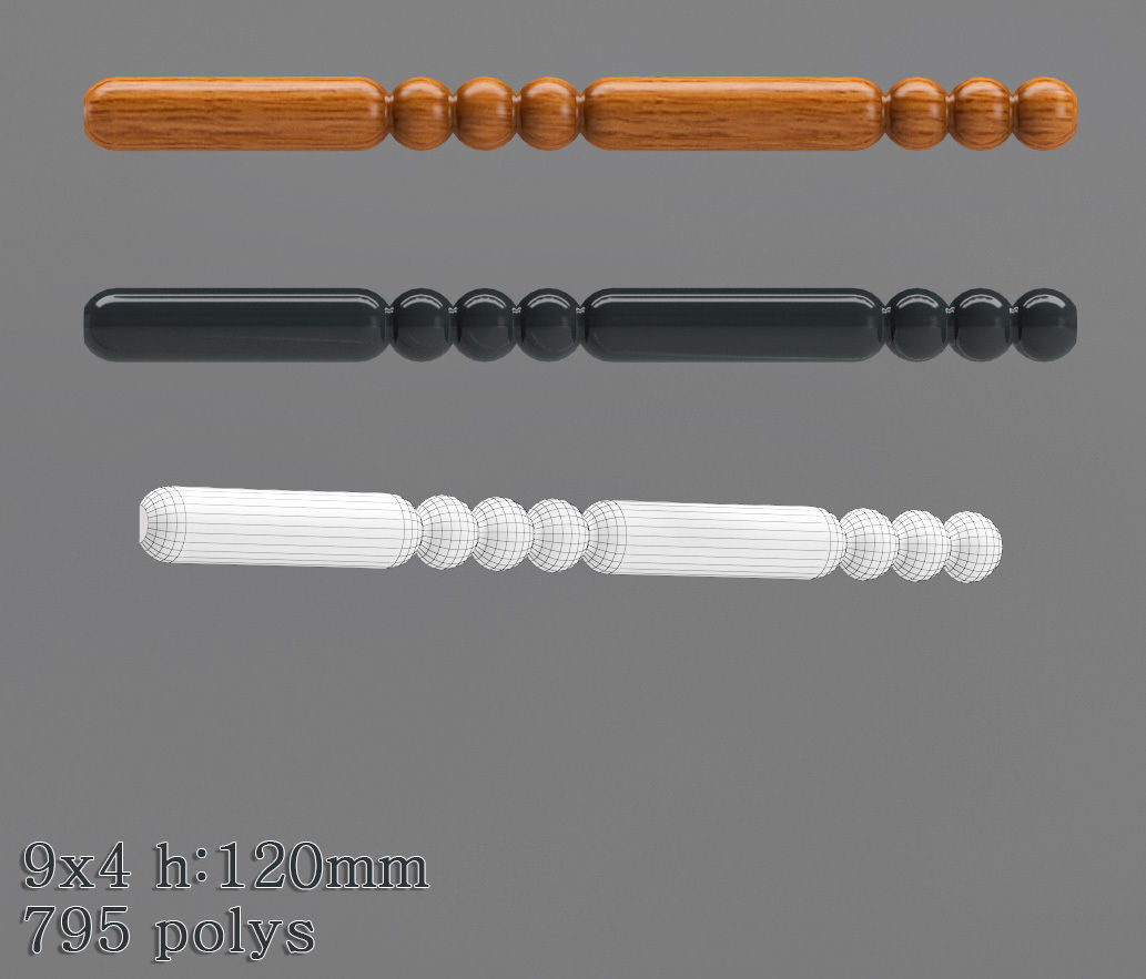 Decorative molding 9-17mm width set Free 3D model_2