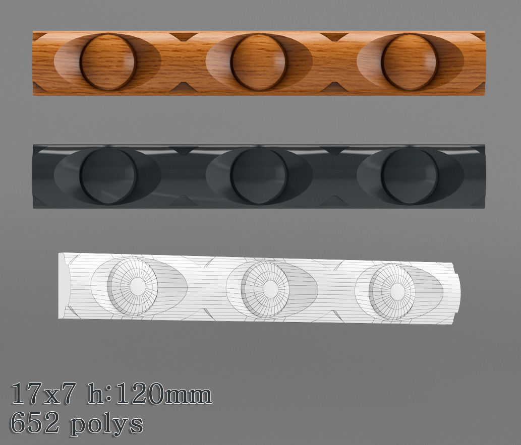 Decorative molding 9-17mm width set Free 3D model_24