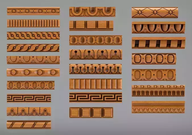 Decorative molding 18-28mm width set