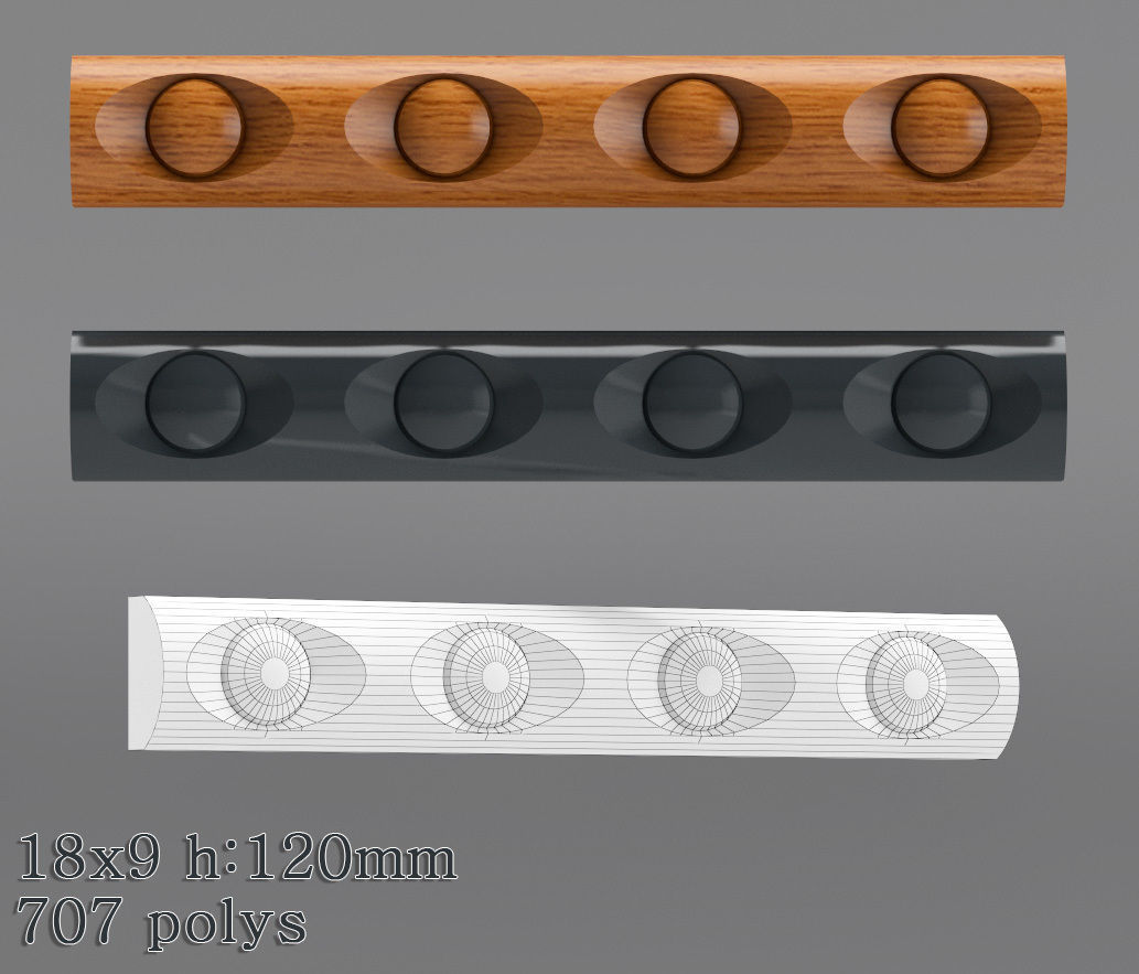Decorative molding 18-28mm width set Free 3D model_6
