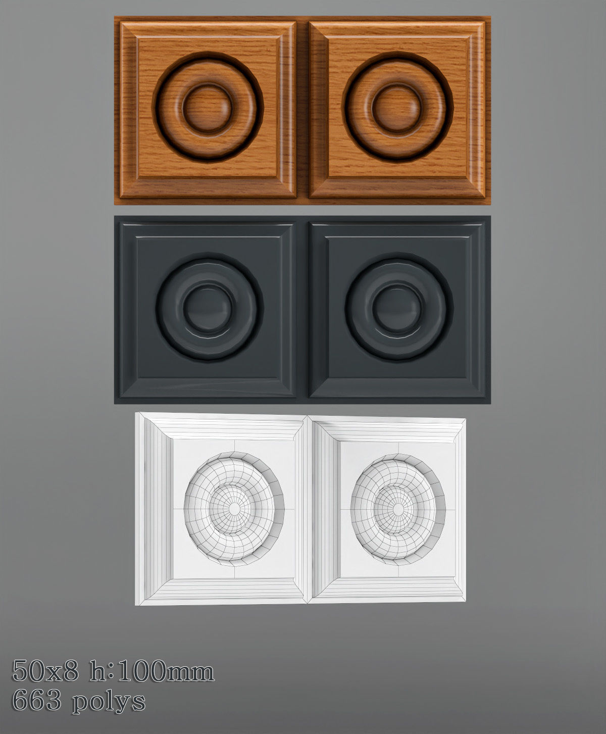 Decorative molding 30-70mm width set Free 3D model_20