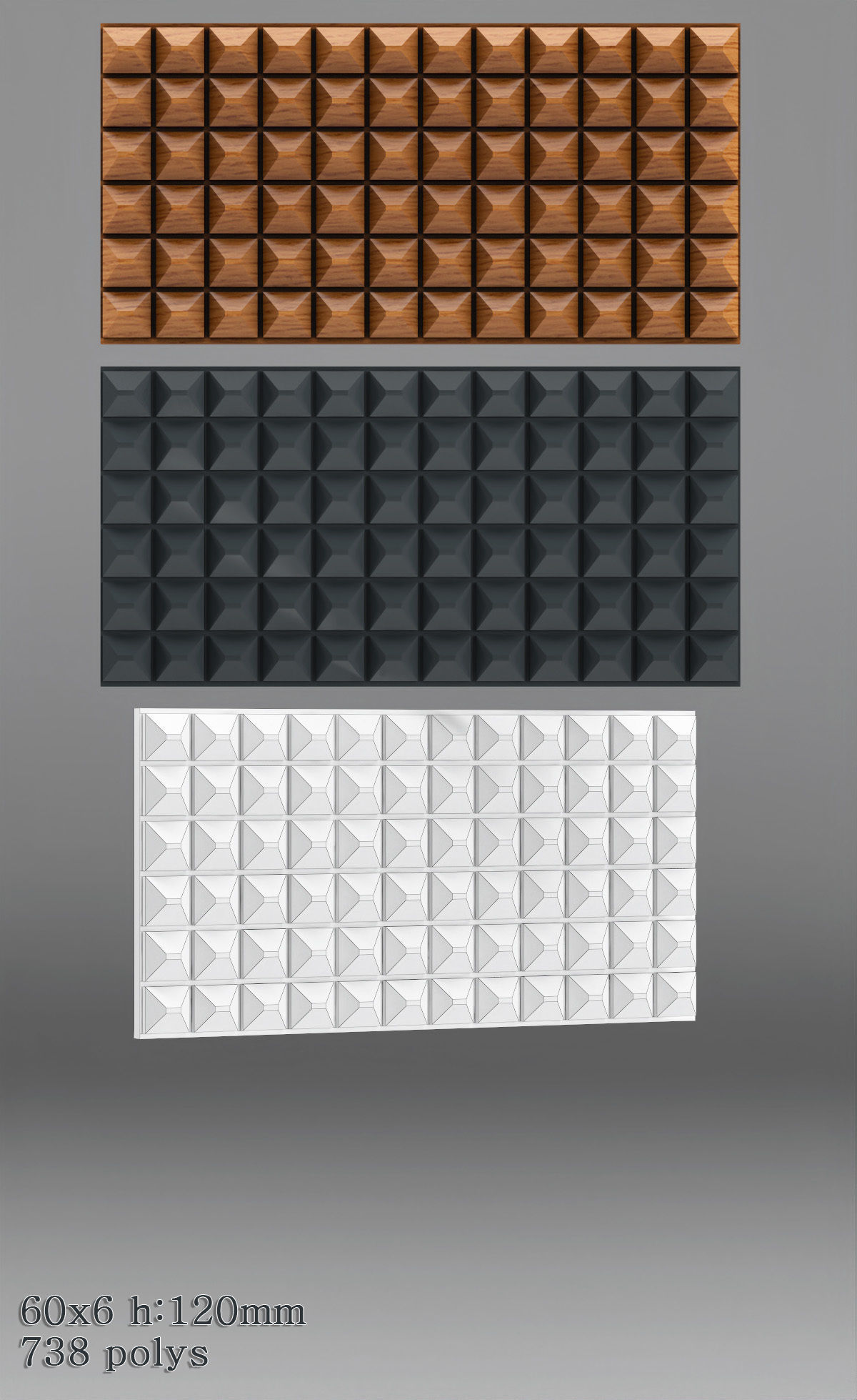 Decorative molding 30-70mm width set Free 3D model_22