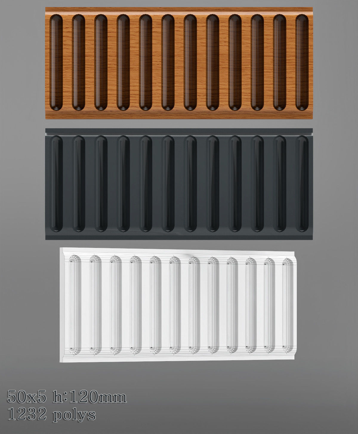 Decorative molding 30-70mm width set Free 3D model_19
