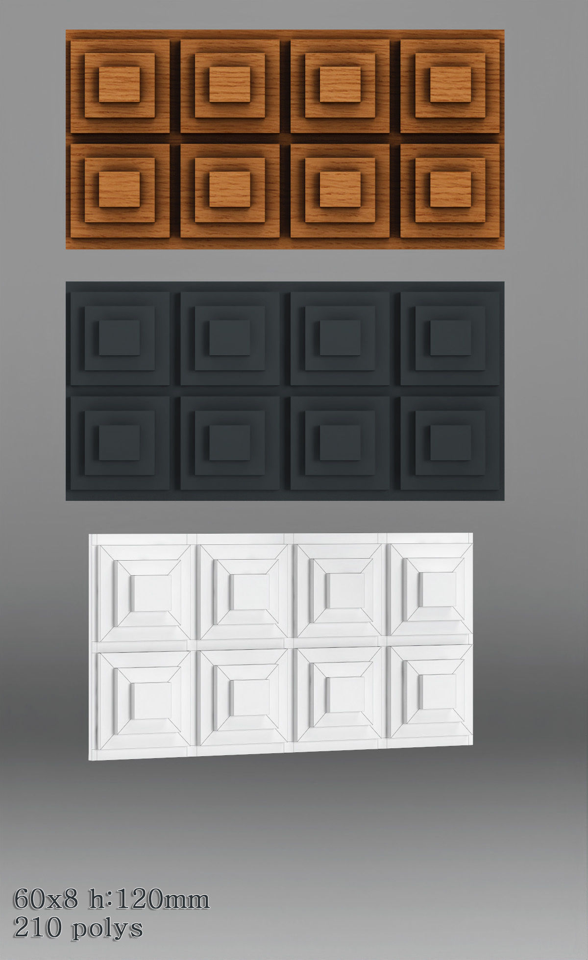 Decorative molding 30-70mm width set Free 3D model_24