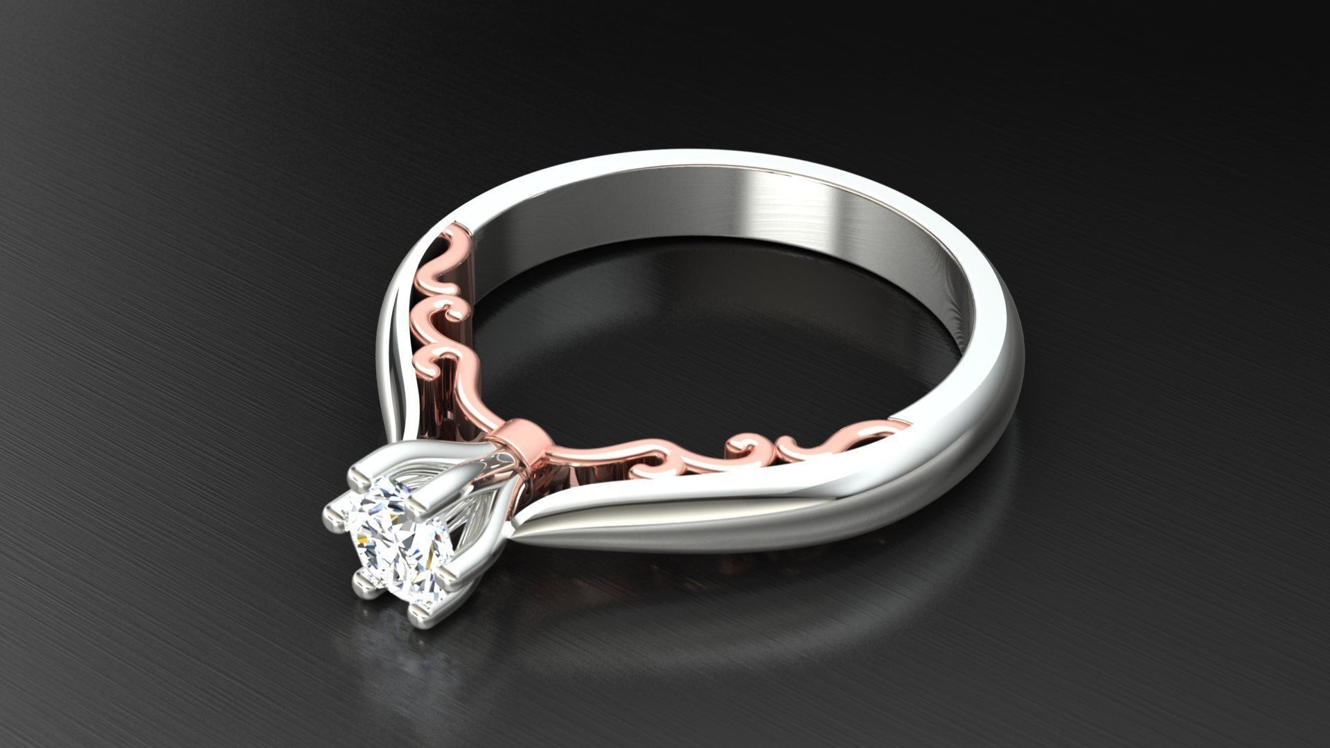 Ring M16 The luxury female ring with gem wedding 3D print model_11