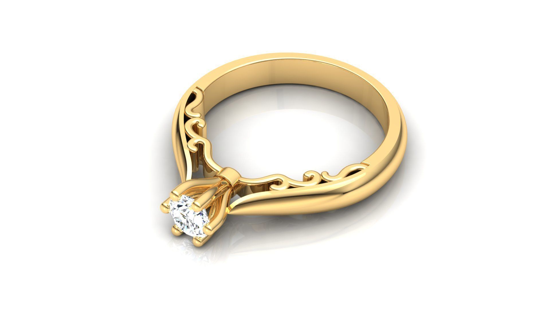 Ring M16 The luxury female ring with gem wedding 3D print model_8