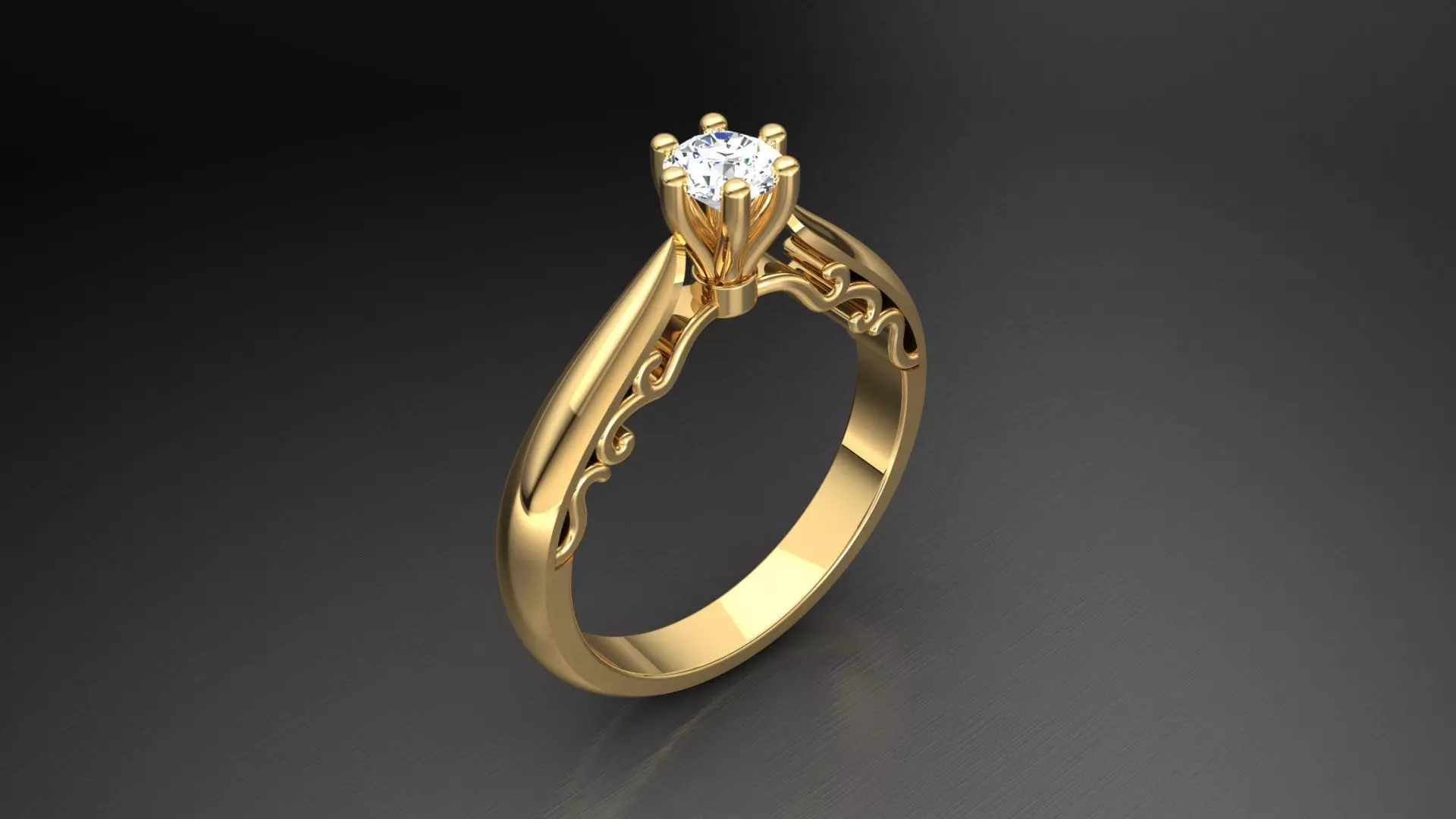 Ring M16 The luxury female ring with gem wedding 3D print model_0