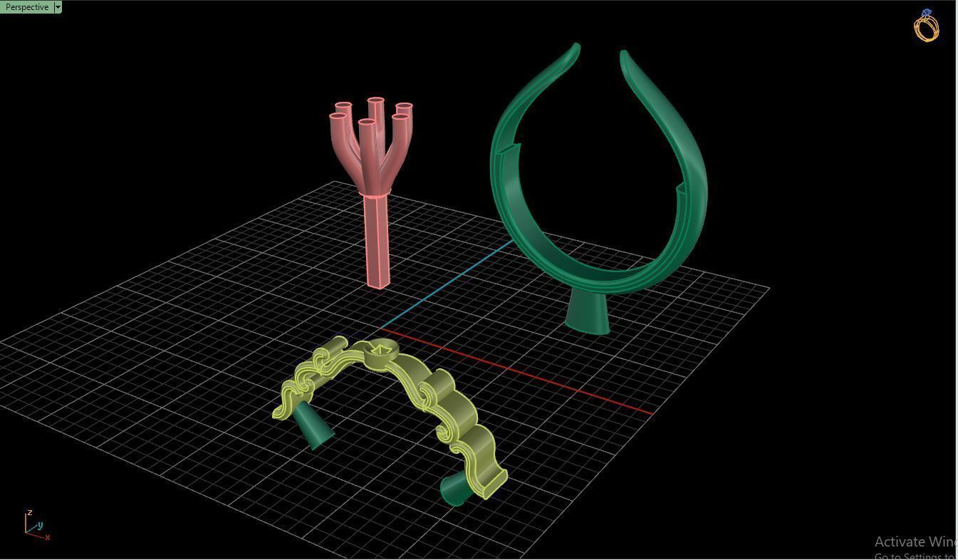 Ring M16 The luxury female ring with gem wedding 3D print model_19