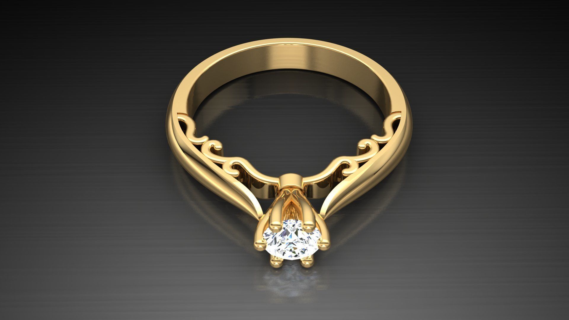 Ring M16 The luxury female ring with gem wedding 3D print model_2