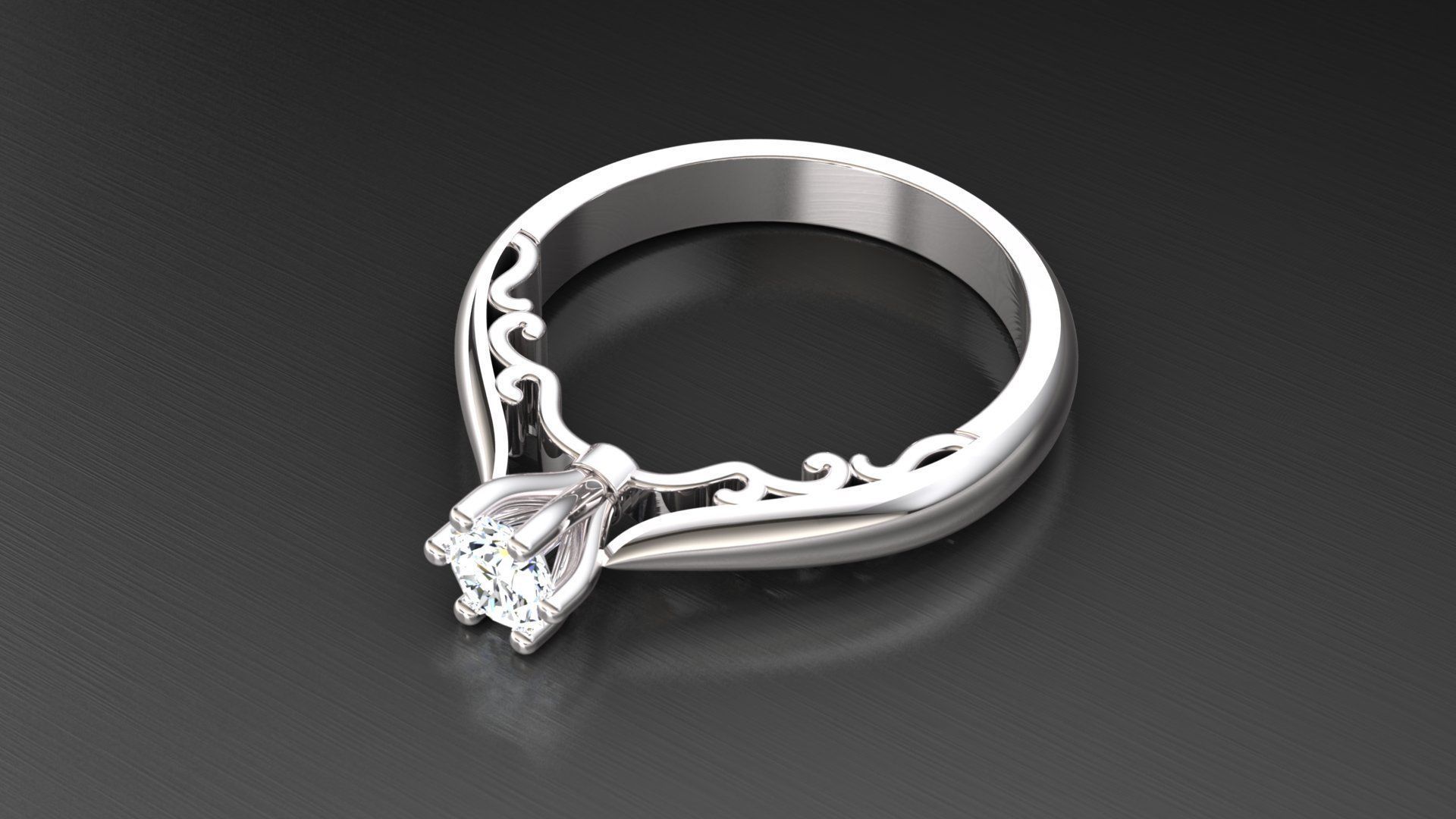 Ring M16 The luxury female ring with gem wedding 3D print model_10