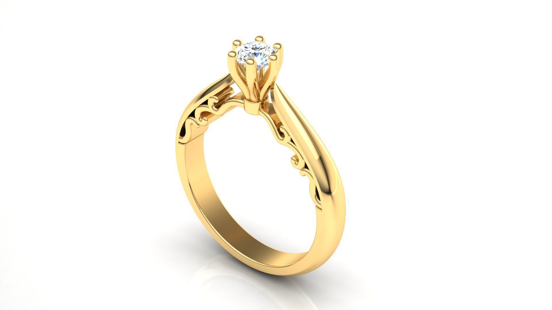 Ring M16 The luxury female ring with gem wedding 3D print model_5