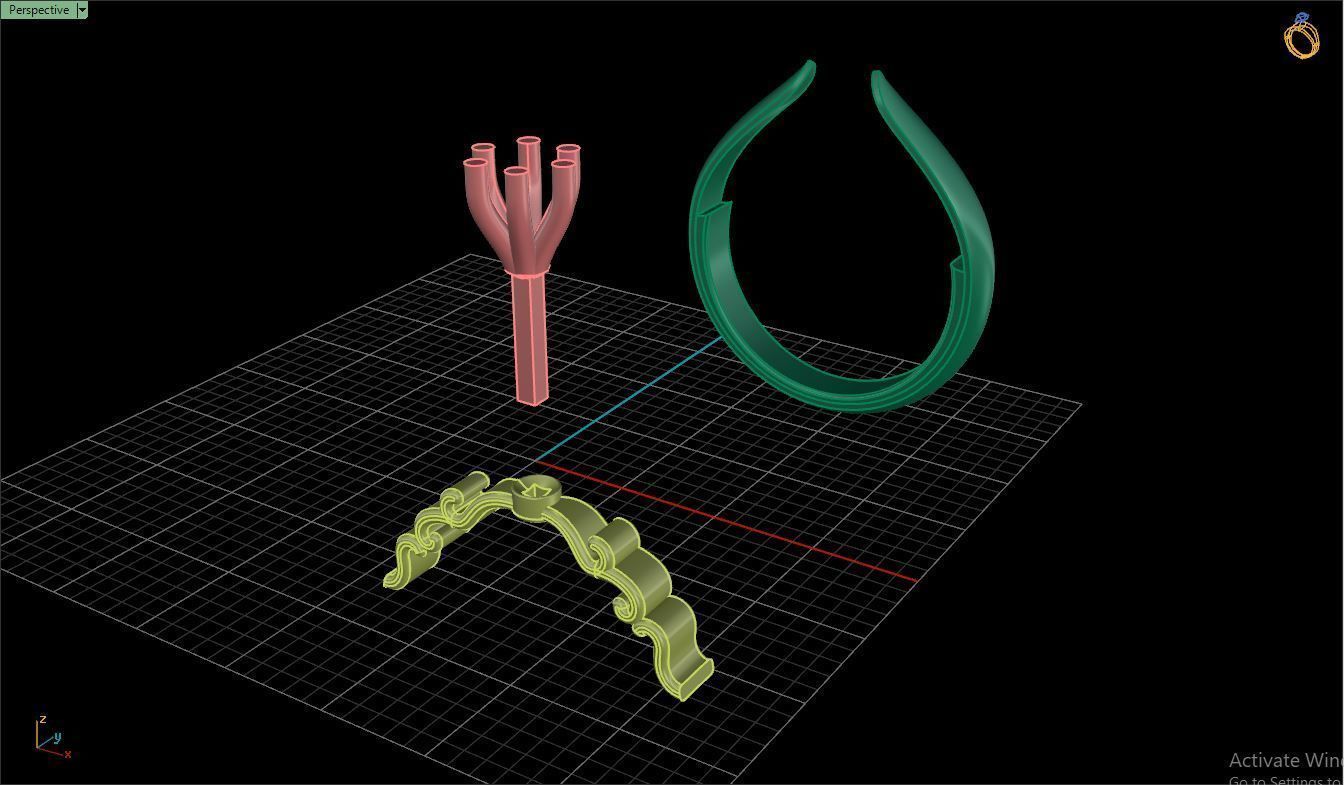 Ring M16 The luxury female ring with gem wedding 3D print model_18