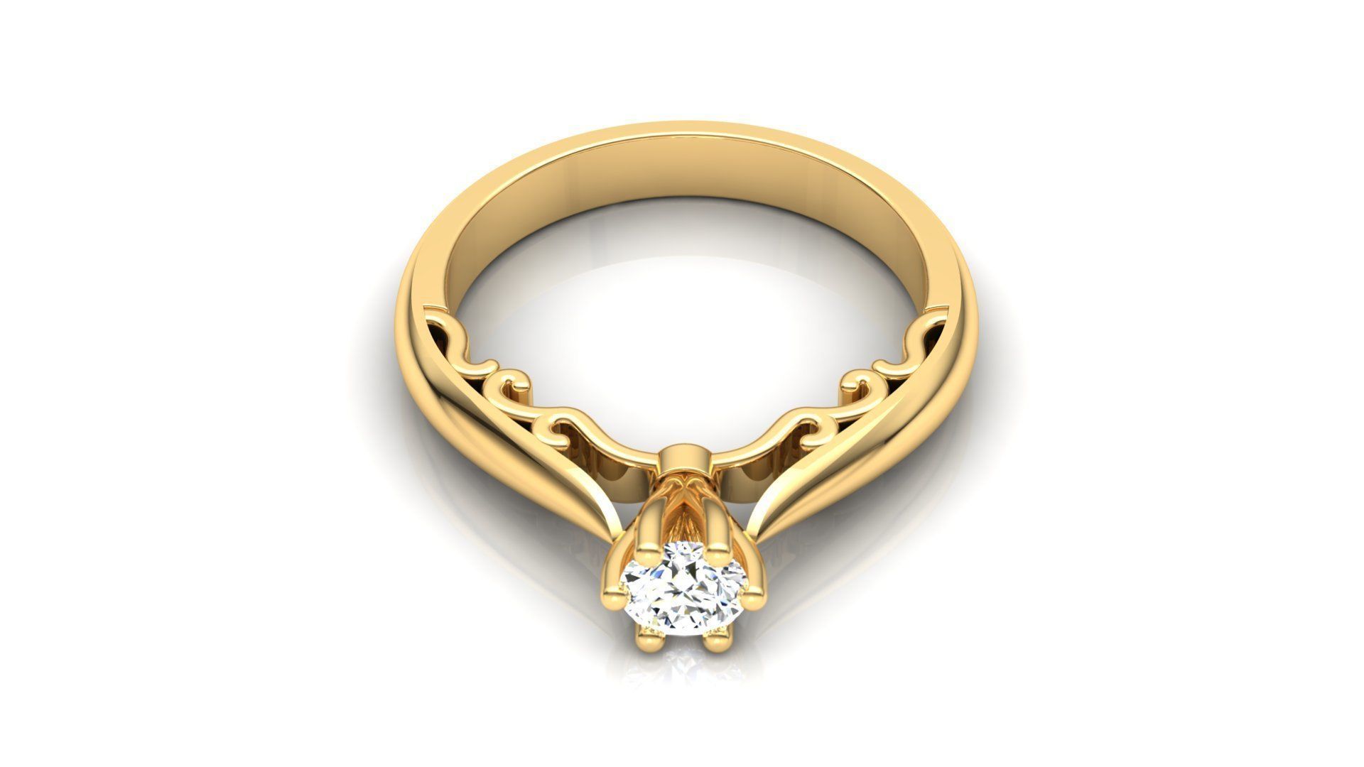 Ring M16 The luxury female ring with gem wedding 3D print model_9