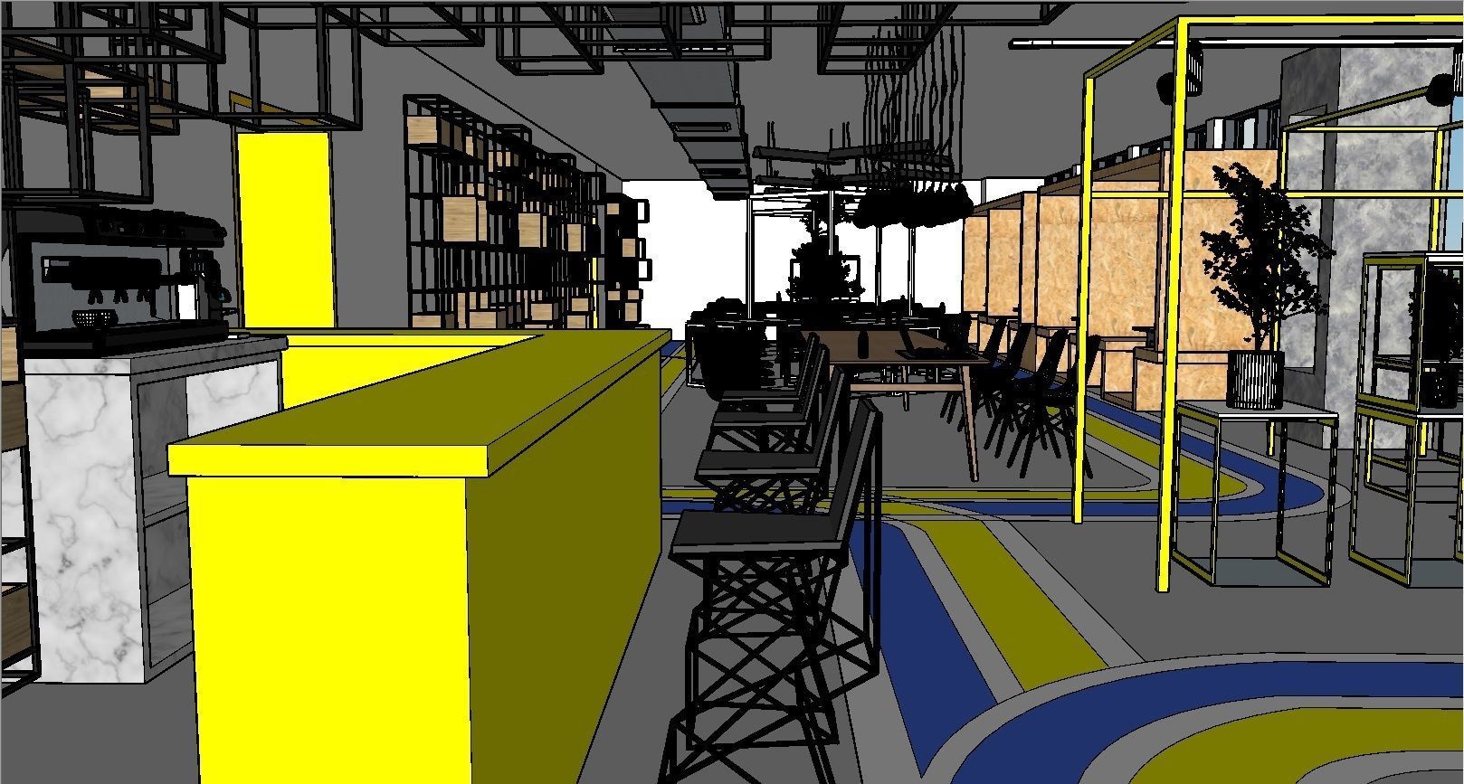 Coworking space 3D model_3
