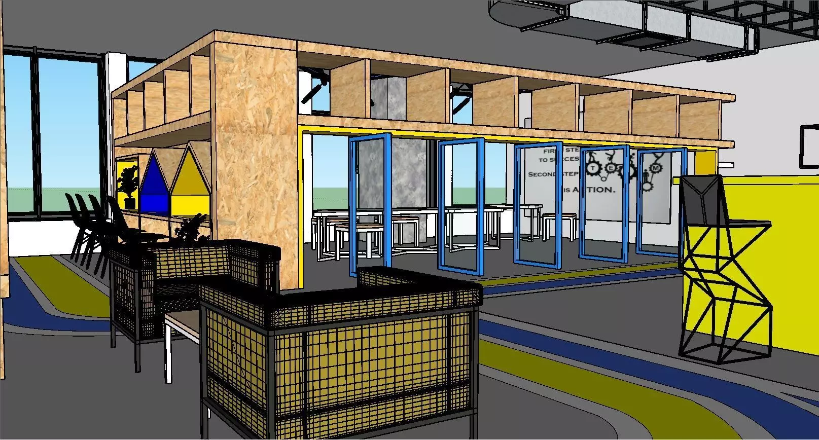 Coworking space 3D model_0