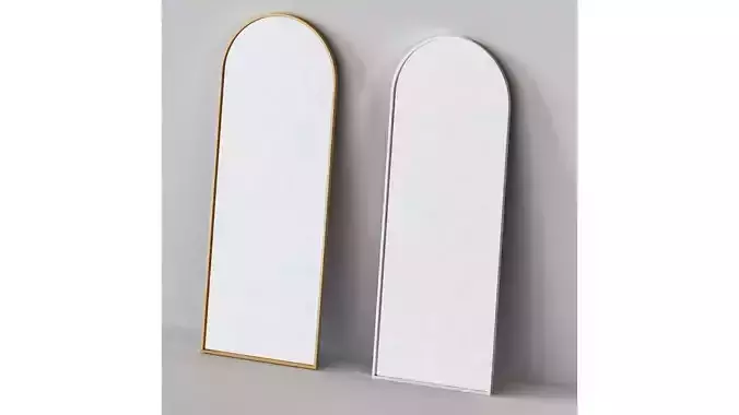 Metal Frame Arched Floor Mirror