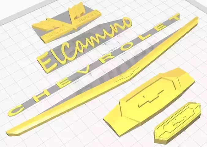 chevy el camino logos stl 3D print model