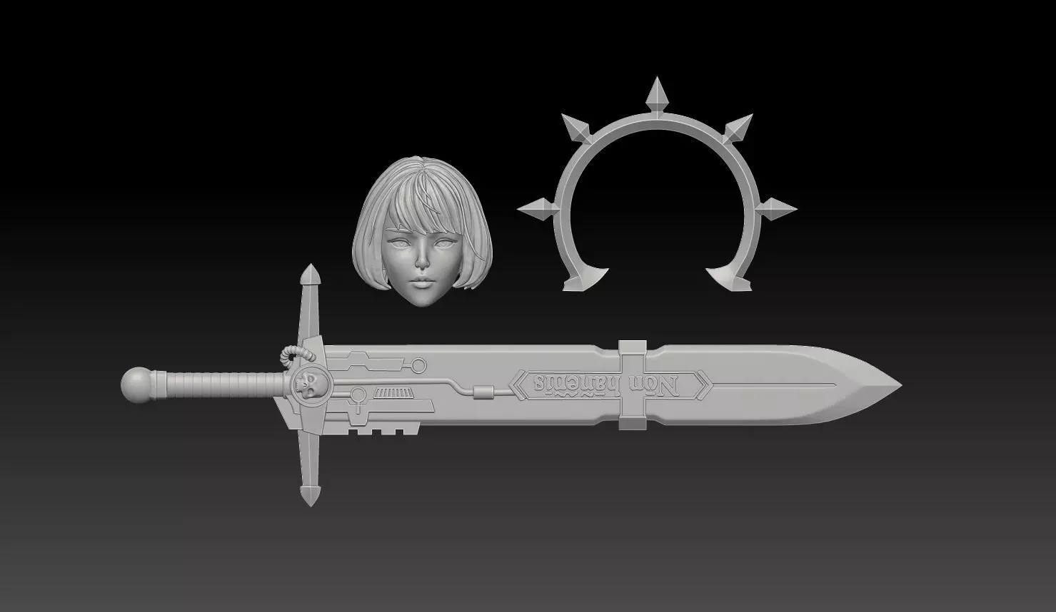 Mcfarlane action figure  heads and weapon Accessories 3D print model_0