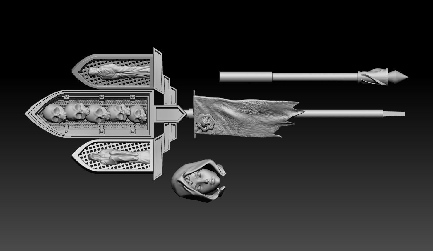 Mcfarlane action figure  heads and weapon Accessories 3D print model_1