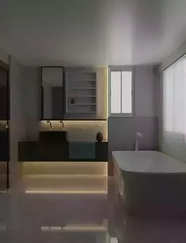 Bathroom Interior High Quality Cycles Rendering Smooth 