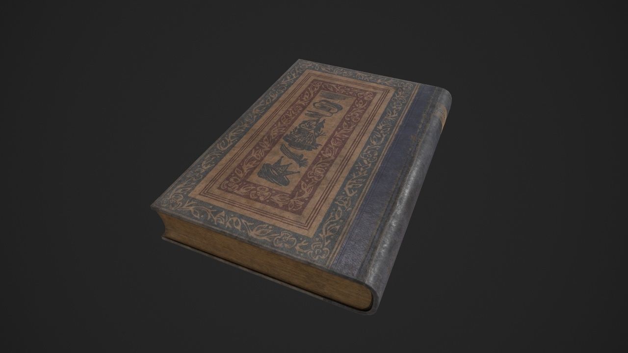Old Book-Paper-Envelope-Cardboard-Photo - PBR Game Ready Low-poly 3D model_2
