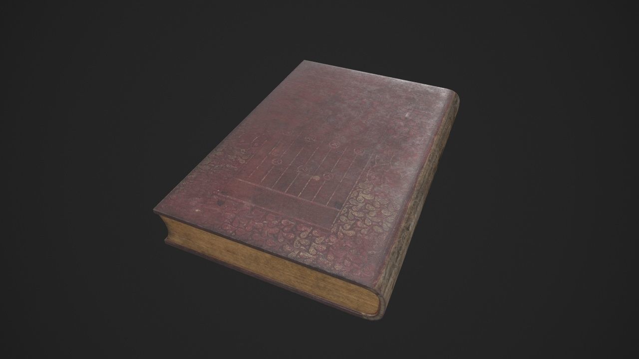 Old Book-Paper-Envelope-Cardboard-Photo - PBR Game Ready Low-poly 3D model_10