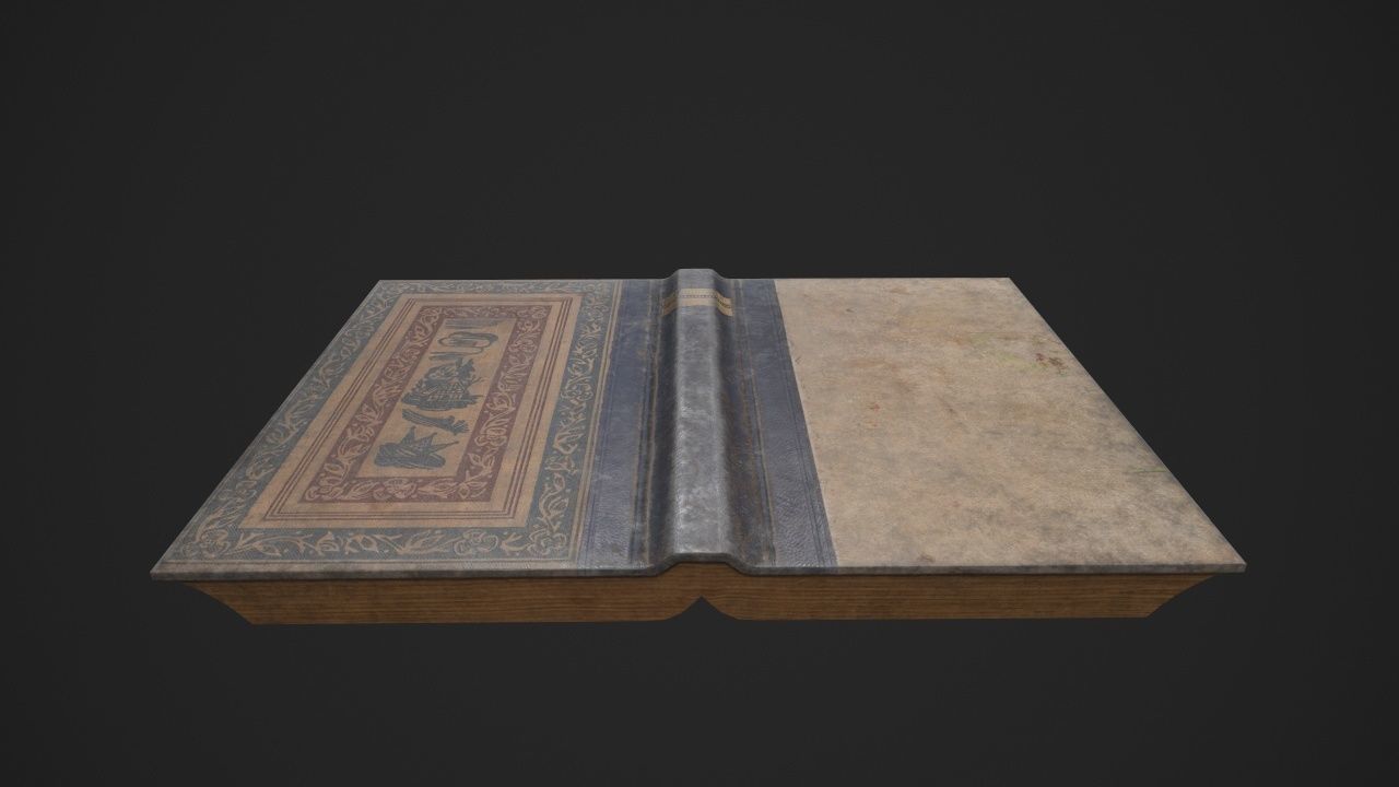 Old Book-Paper-Envelope-Cardboard-Photo - PBR Game Ready Low-poly 3D model_3