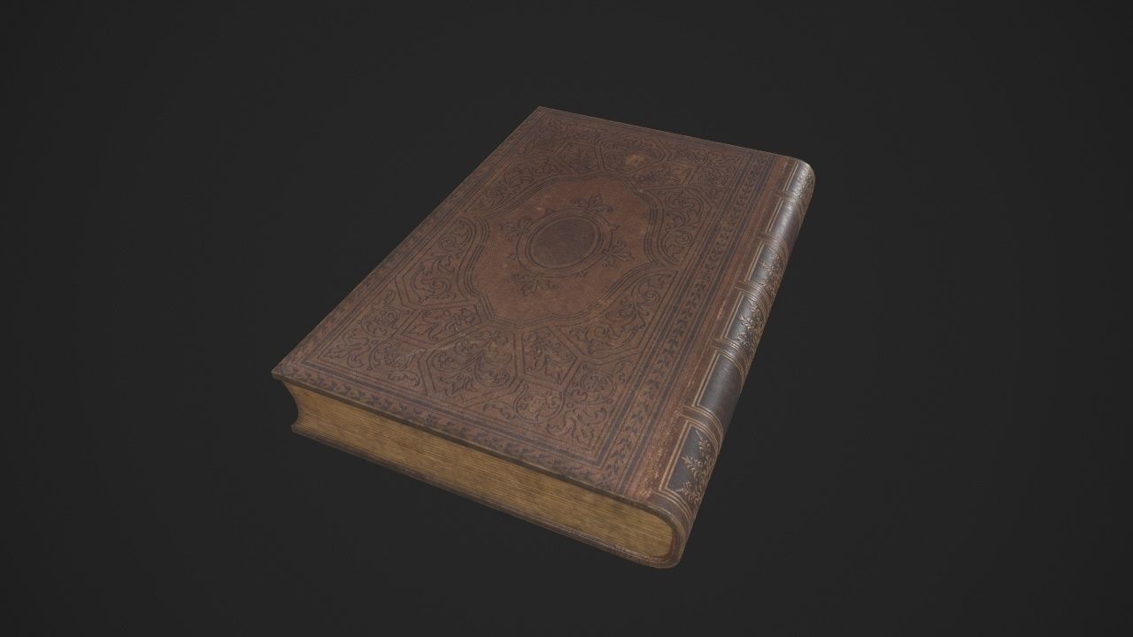 Old Book-Paper-Envelope-Cardboard-Photo - PBR Game Ready Low-poly 3D model_8