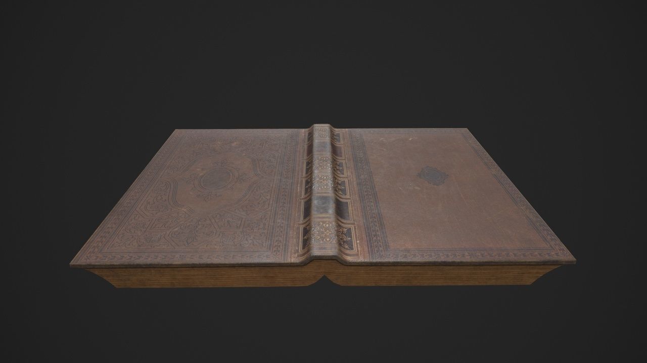 Old Book-Paper-Envelope-Cardboard-Photo - PBR Game Ready Low-poly 3D model_9