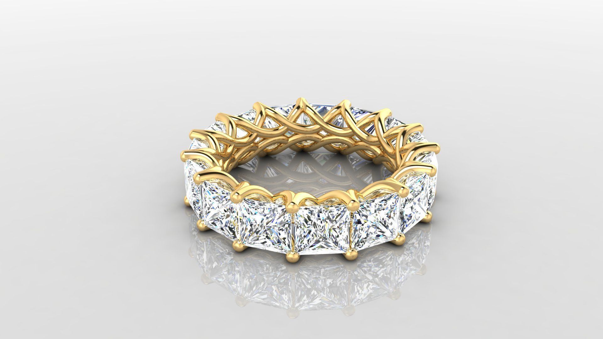 Ring M19 The luxury female ring with gems wedding 3D print model_4