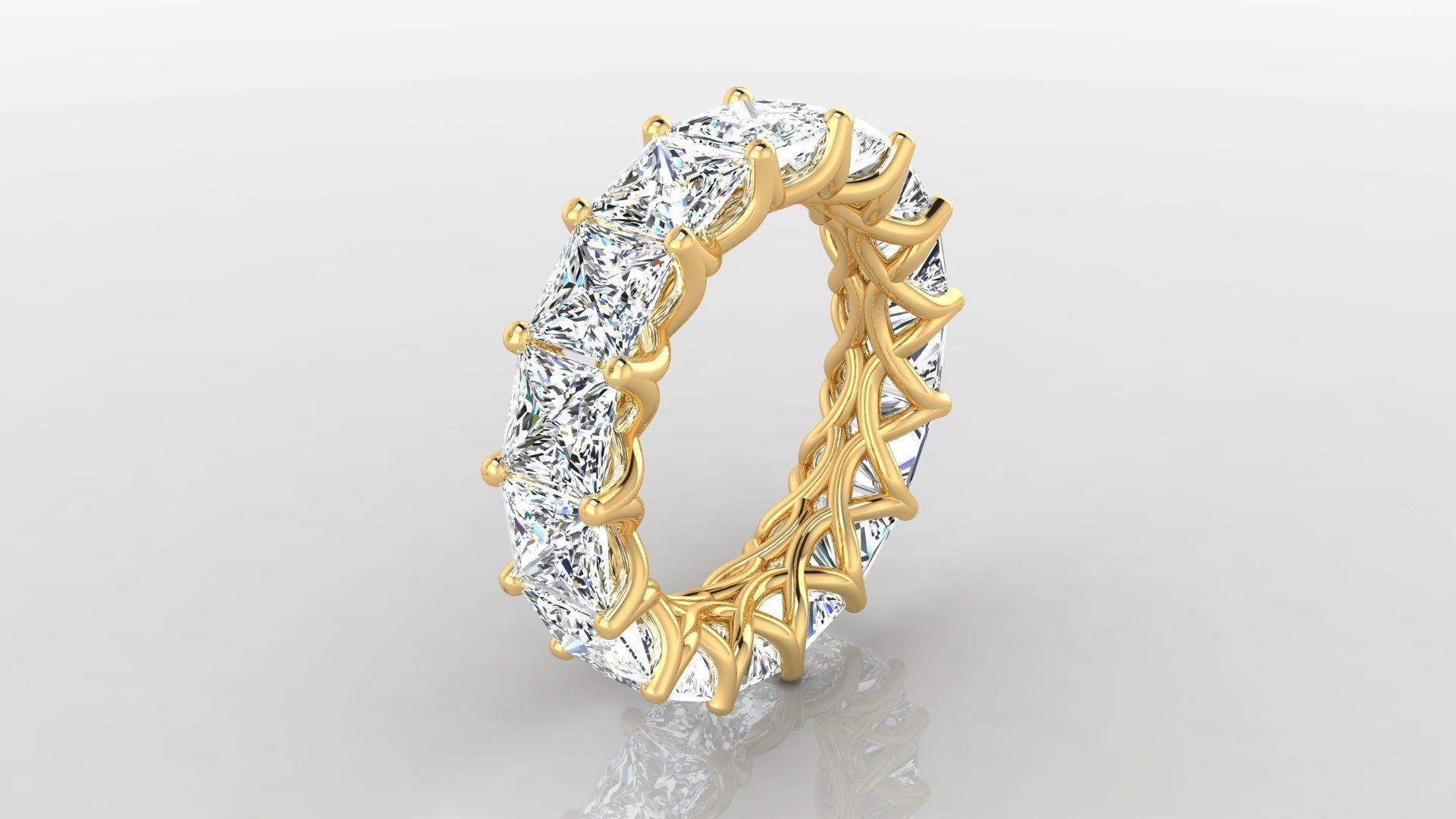 Ring M19 The luxury female ring with gems wedding 3D print model_3