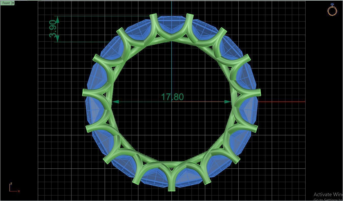 Ring M19 The luxury female ring with gems wedding 3D print model_11