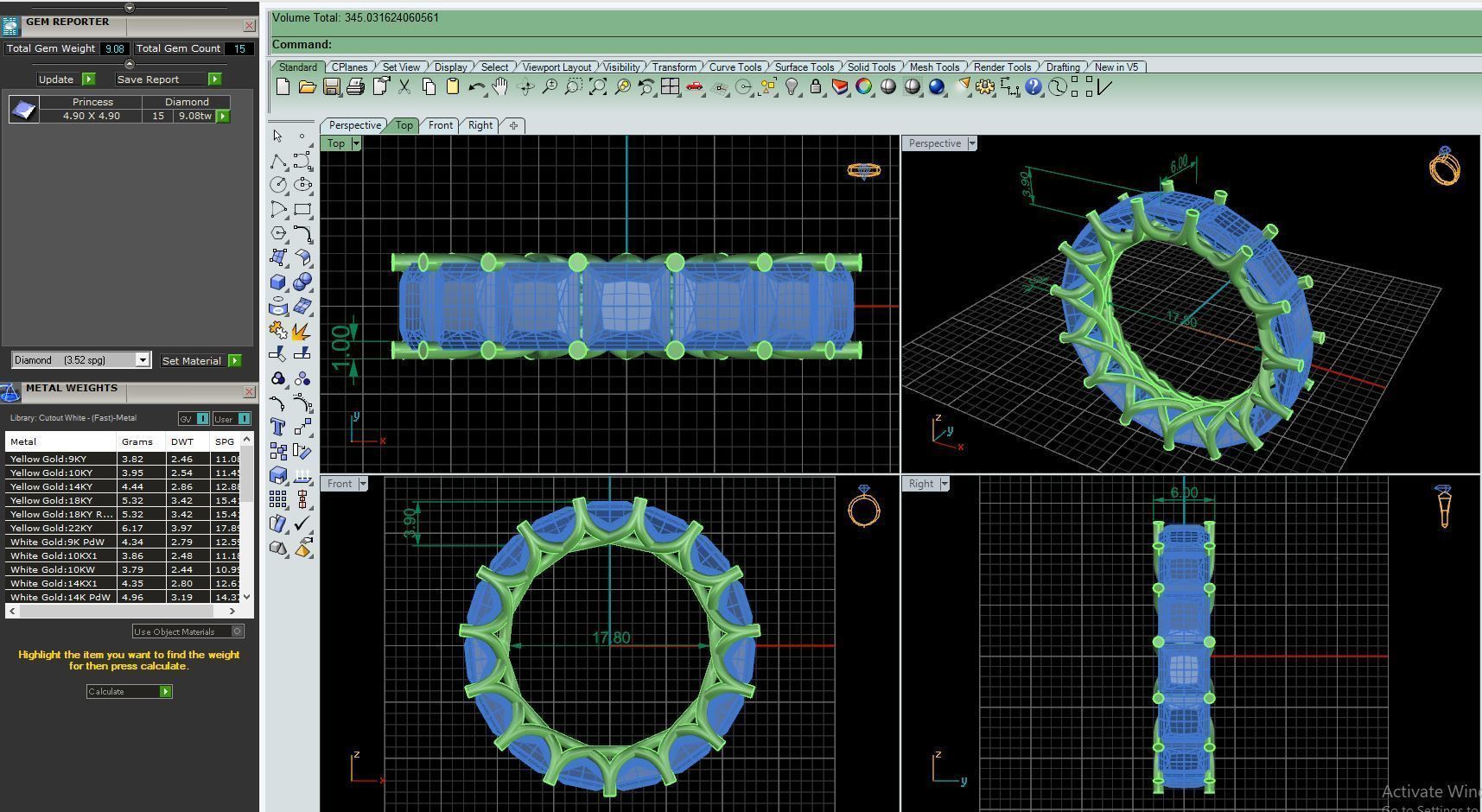 Ring M19 The luxury female ring with gems wedding 3D print model_10