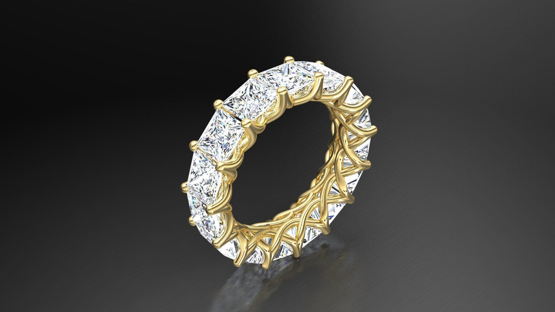 Ring M19 The luxury female ring with gems wedding 3D print model_8