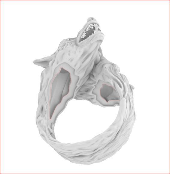 Wolf Ring 3D print model_10
