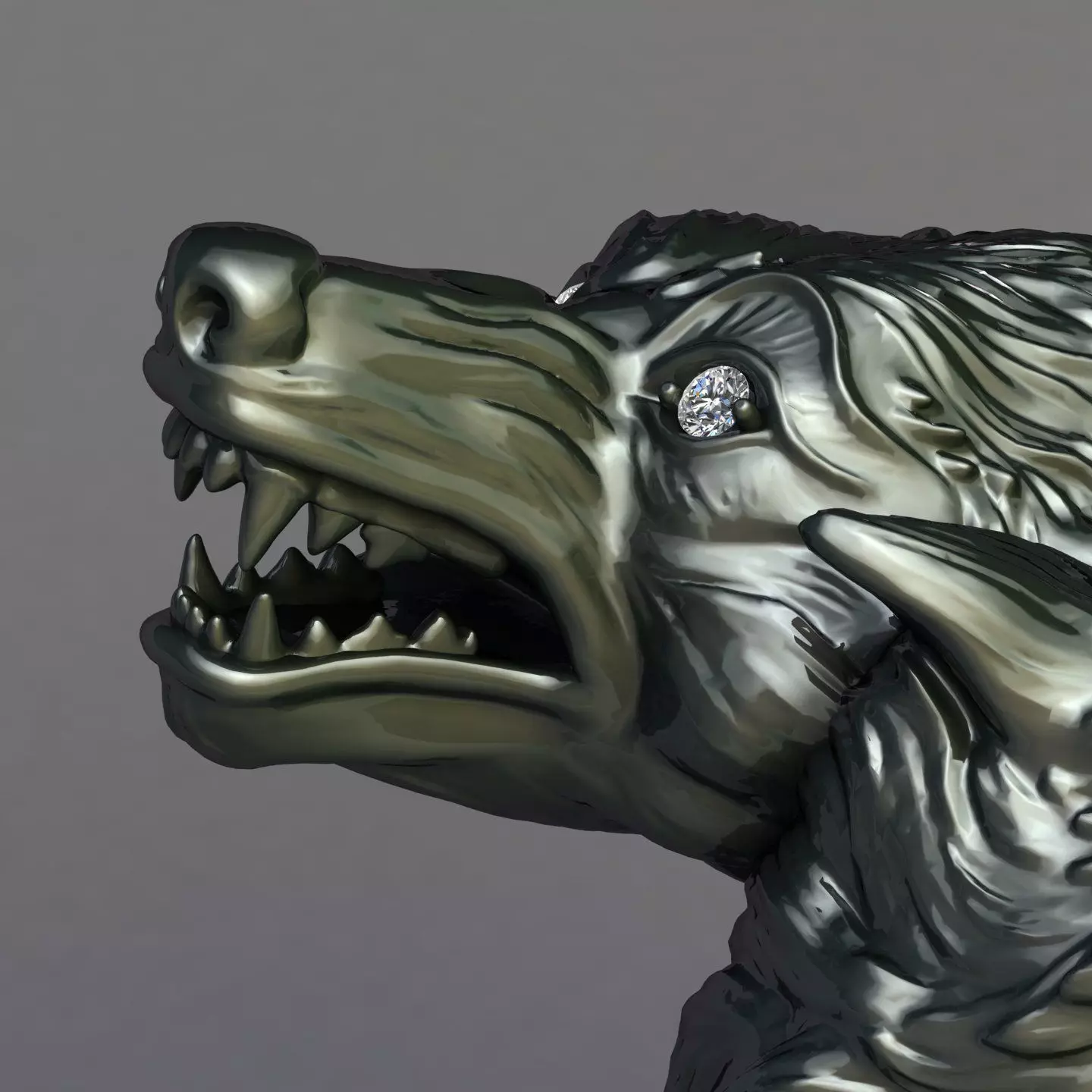 Wolf Ring 3D print model_2