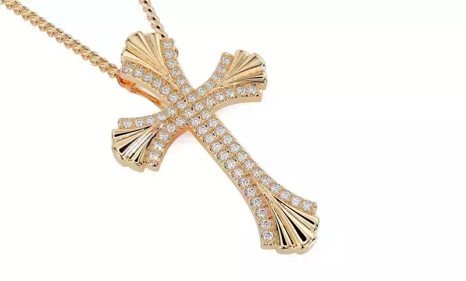 gold cross with diamonds