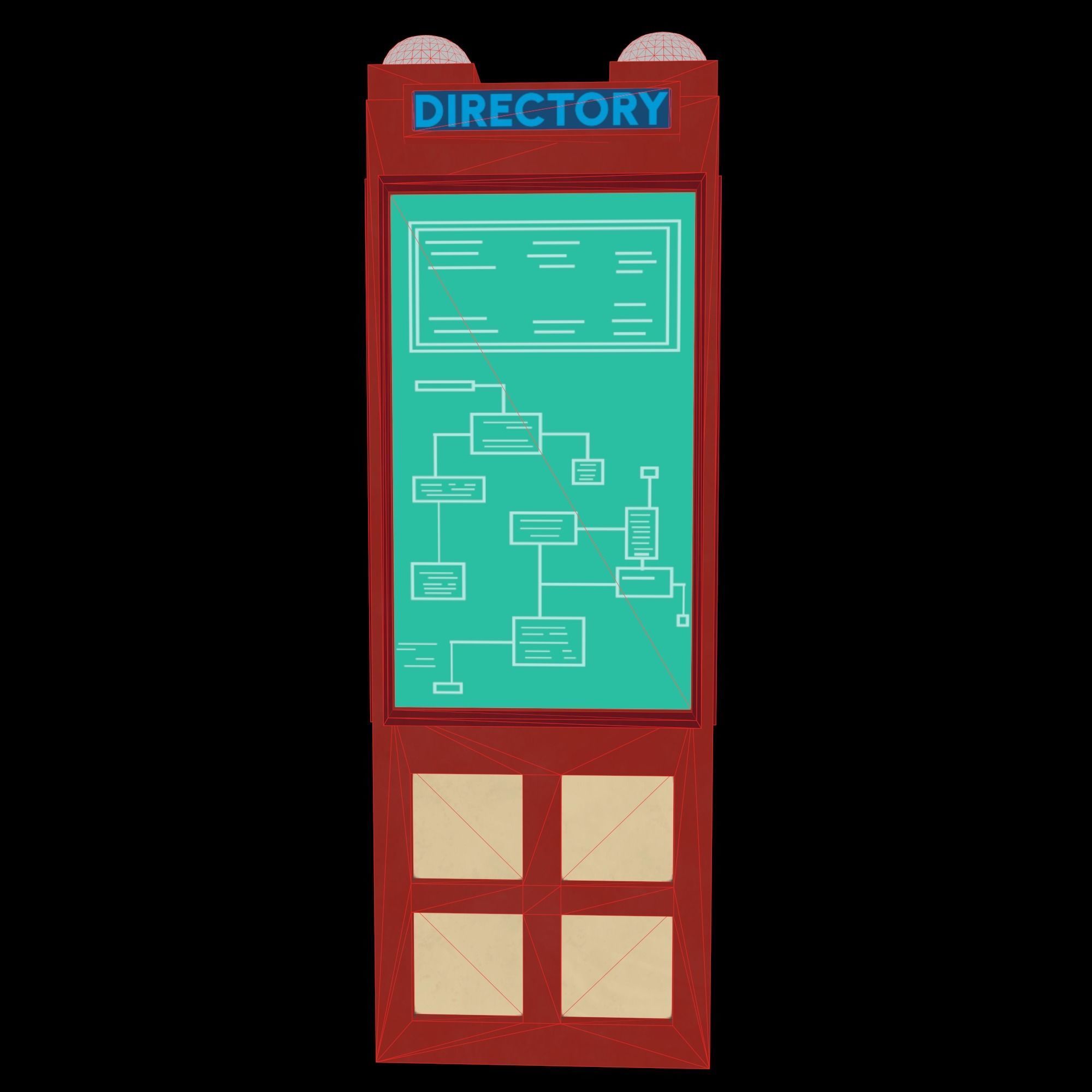 Sci-fi Bulletin board from Rick and Morty  Low-poly 3D model_4