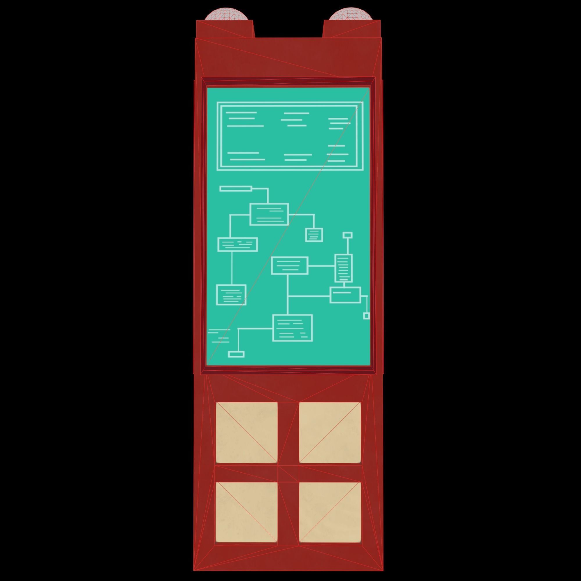 Sci-fi Bulletin board from Rick and Morty  Low-poly 3D model_8