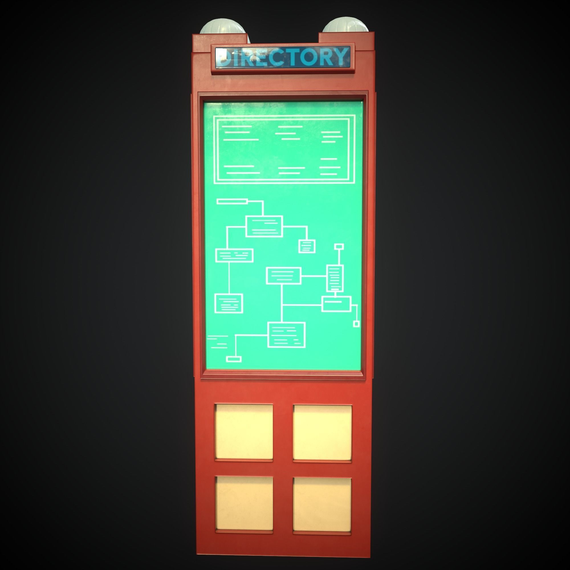 Sci-fi Bulletin board from Rick and Morty  Low-poly 3D model_3