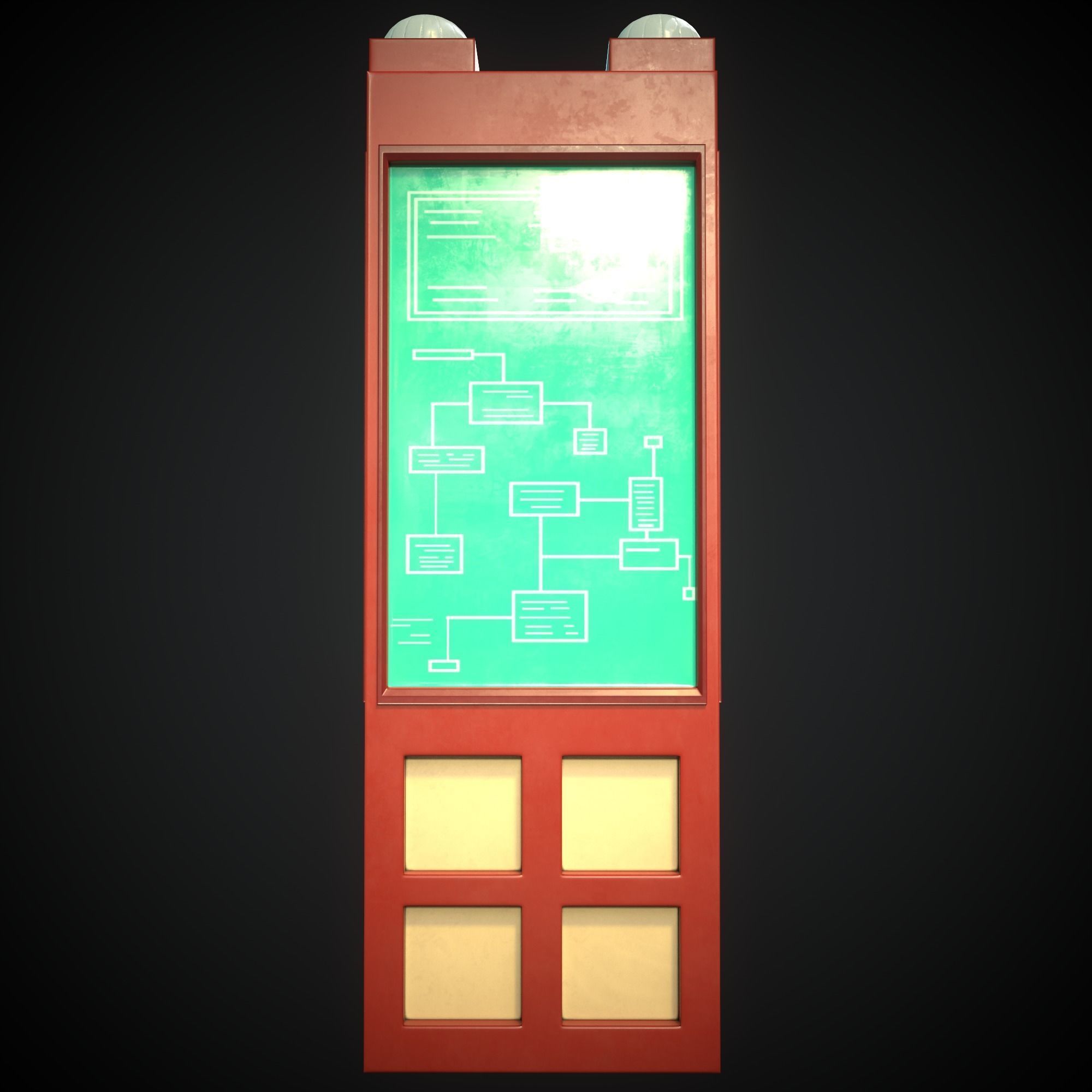 Sci-fi Bulletin board from Rick and Morty  Low-poly 3D model_7