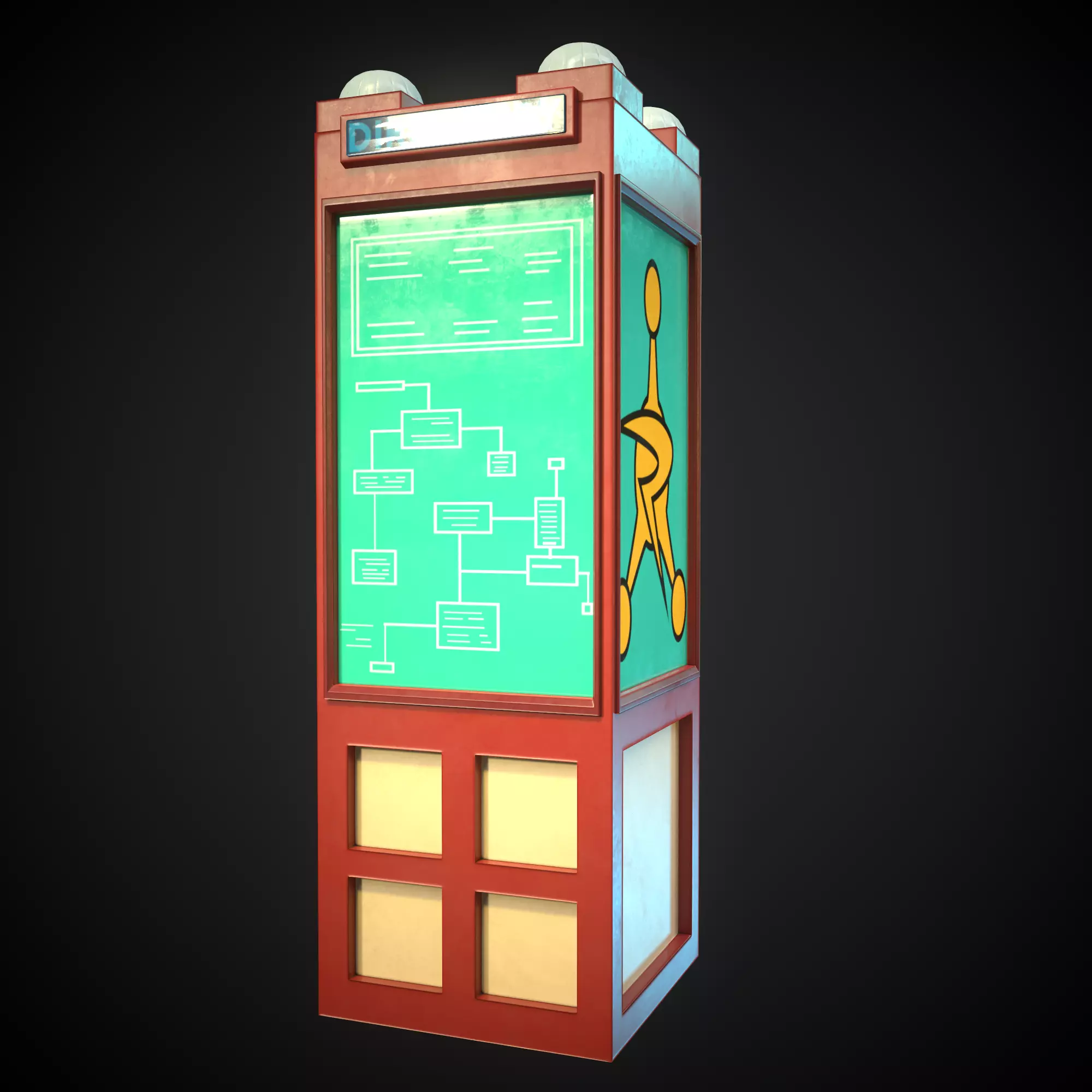 Sci-fi Bulletin board from Rick and Morty  Low-poly 3D model_0