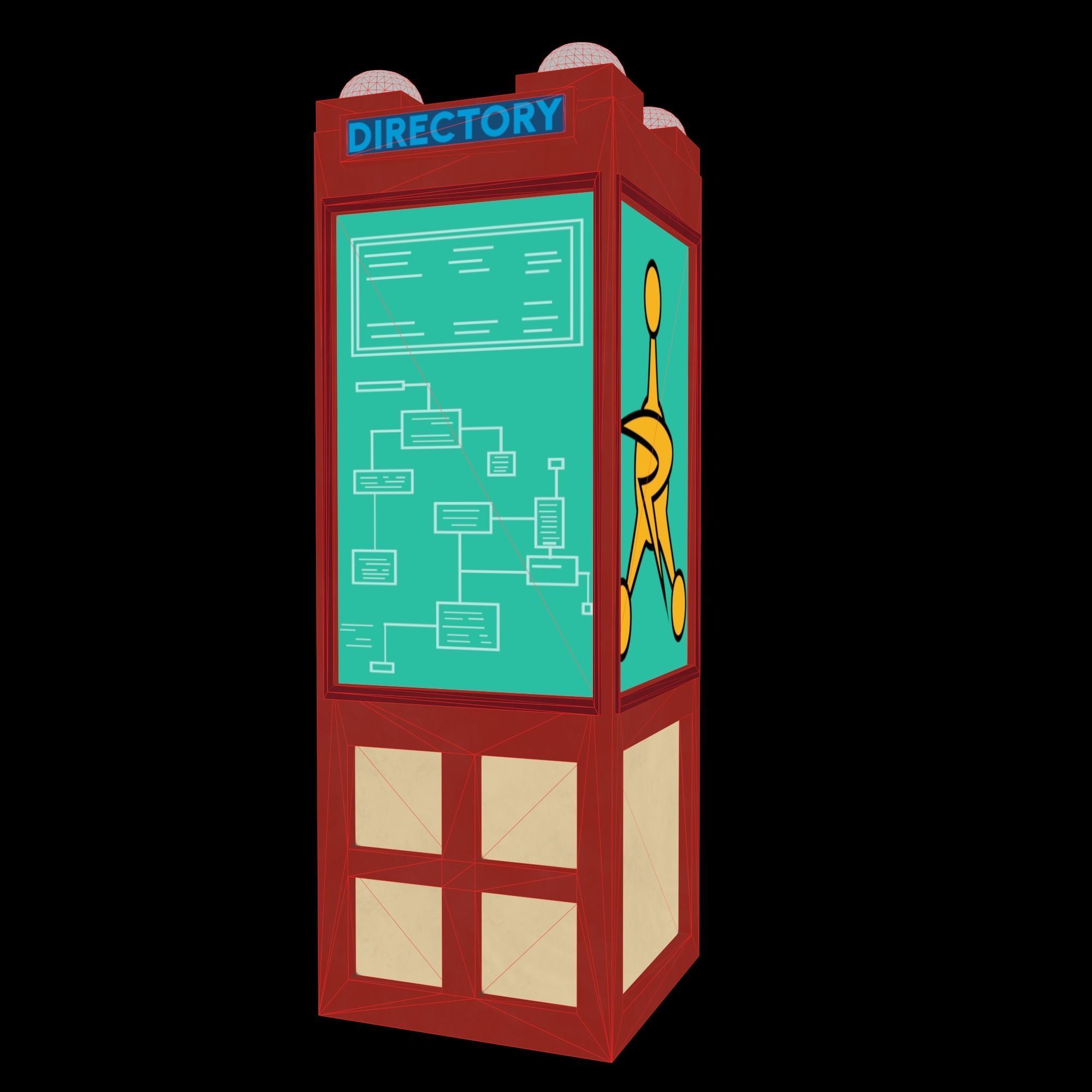 Sci-fi Bulletin board from Rick and Morty  Low-poly 3D model_2