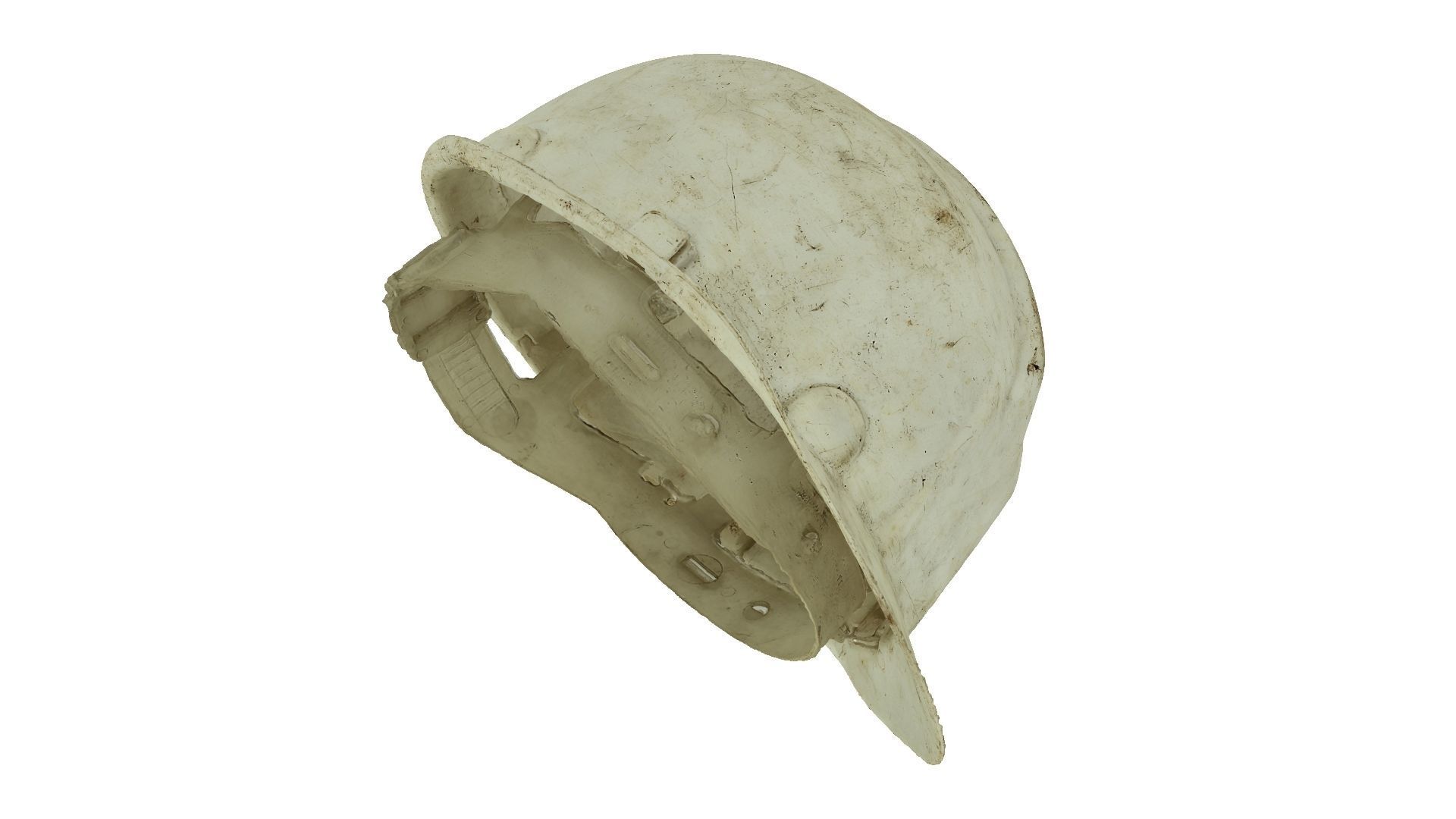 Dirty Safety Helmet Raw Scanned 3D model_3