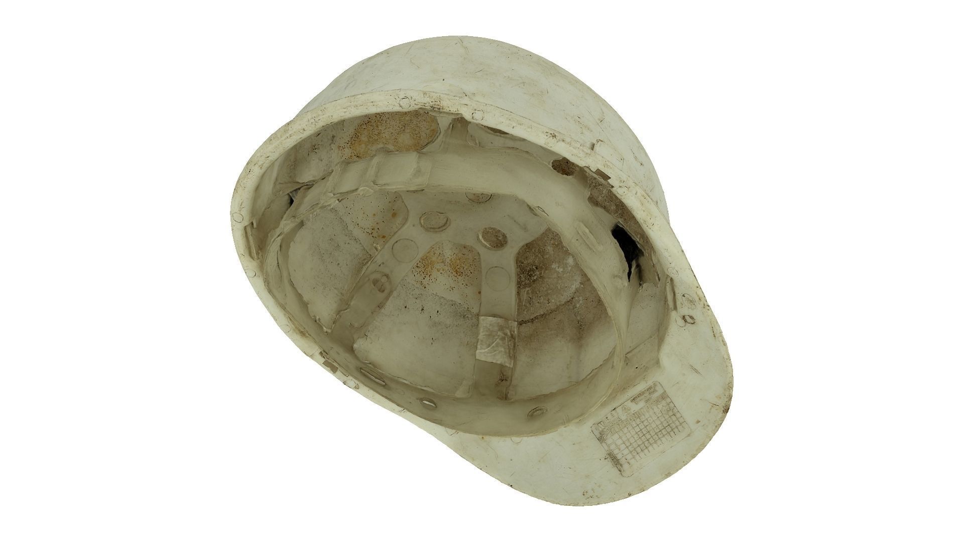 Dirty Safety Helmet Raw Scanned 3D model_4